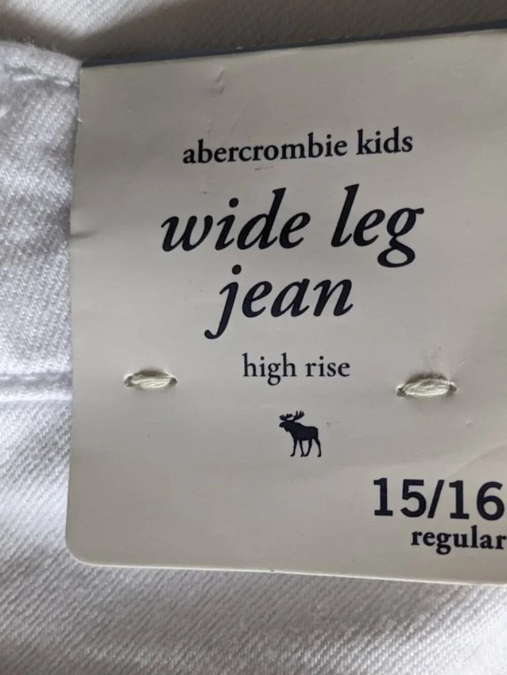 BRAND NEW ABERCROMBIE AND FITCH WHITE WIDE LEG KIDS JEANS SIZE 16